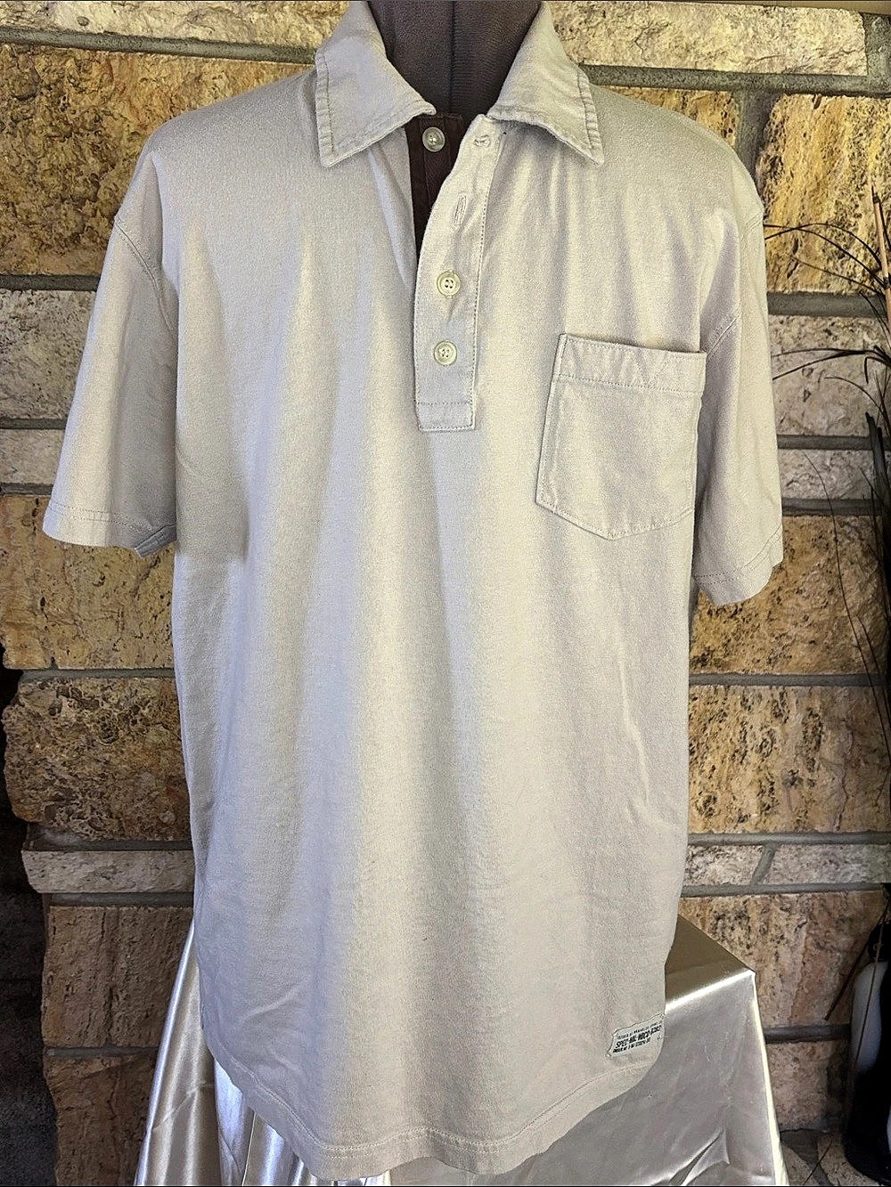 Wrangler Authentic Denim MCGU Men's Polo Shirt in Sand Size Medium Like New